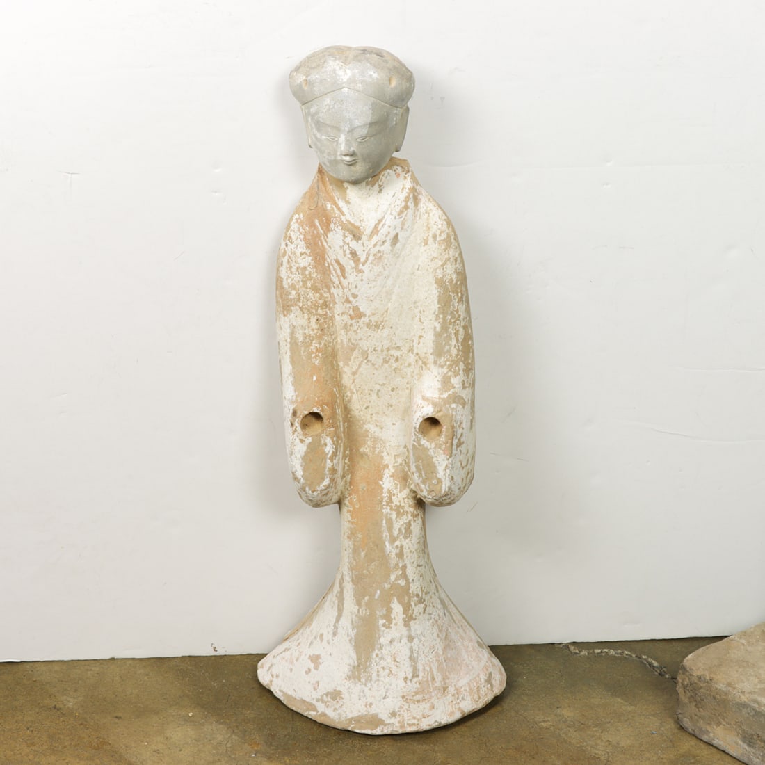 A Chinese painted pottery of a female attendant figure (1 of 1)