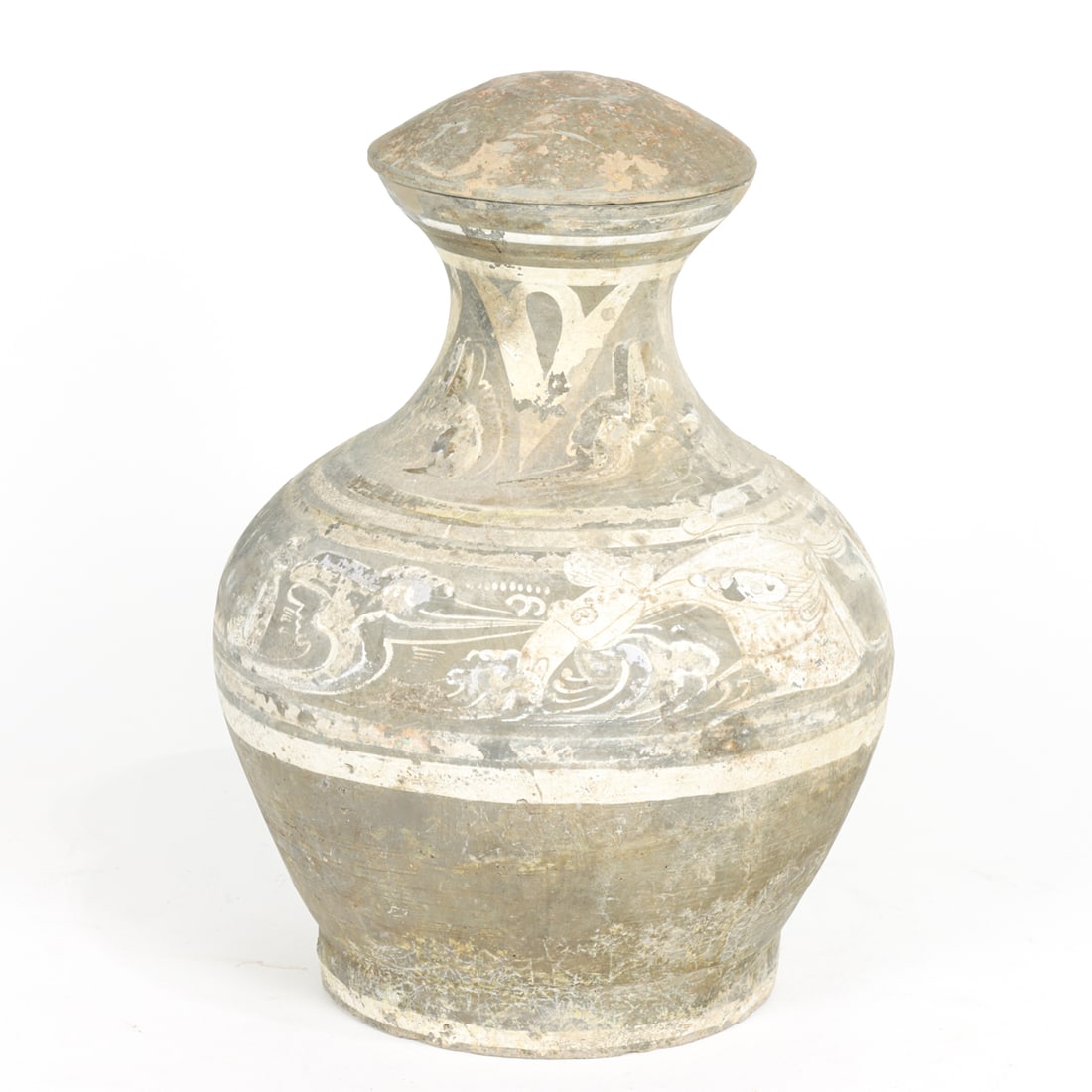 A Chinese painted pottery jar with lid (1 of 1)