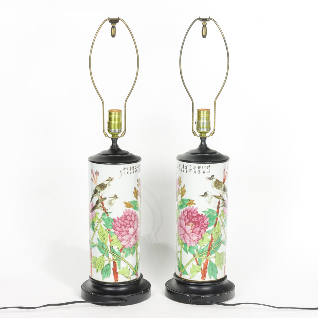 A pair of Chinese famille rose hat stands (1 of 1)