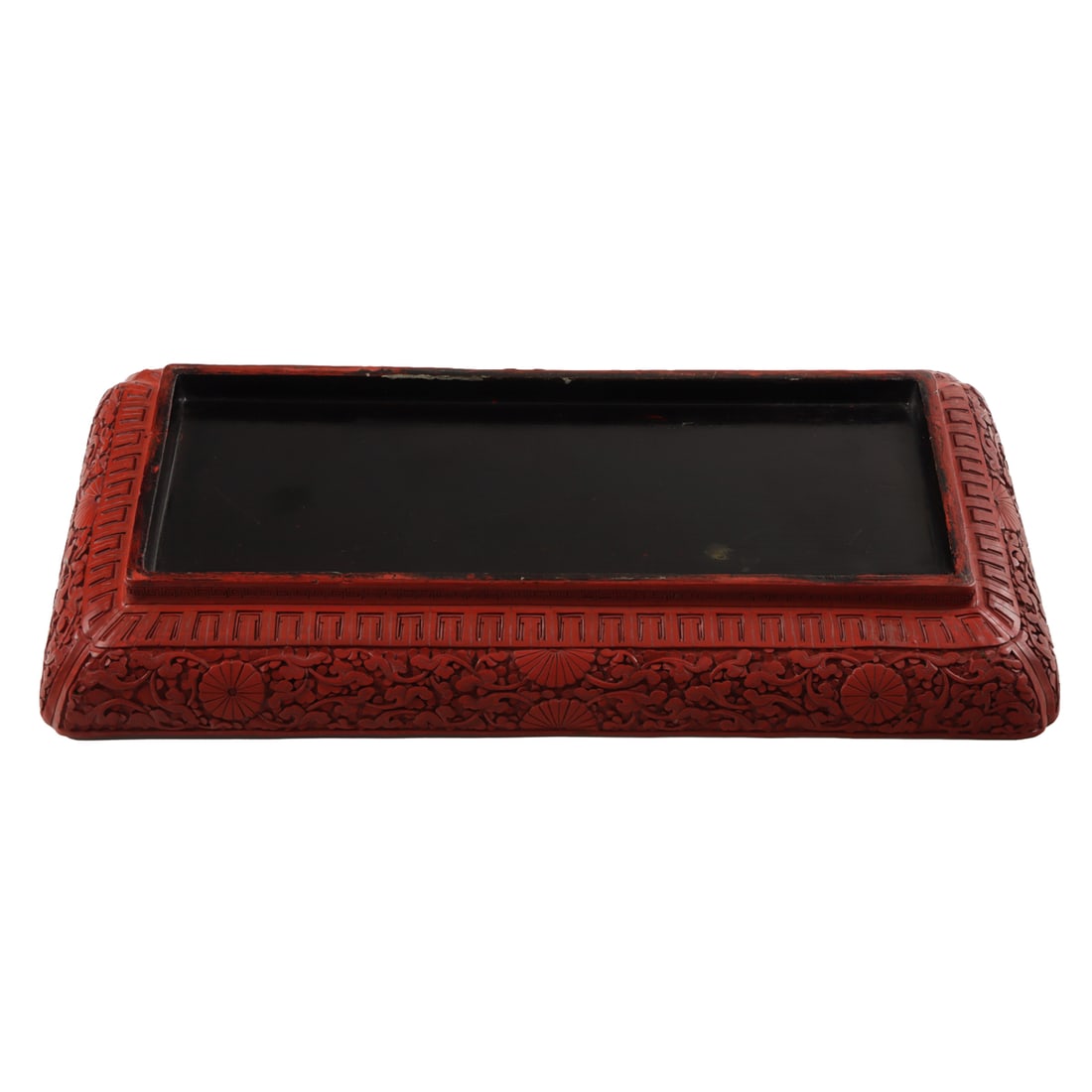 A Chinese cinnabar lacquer rectangular tray - 4
