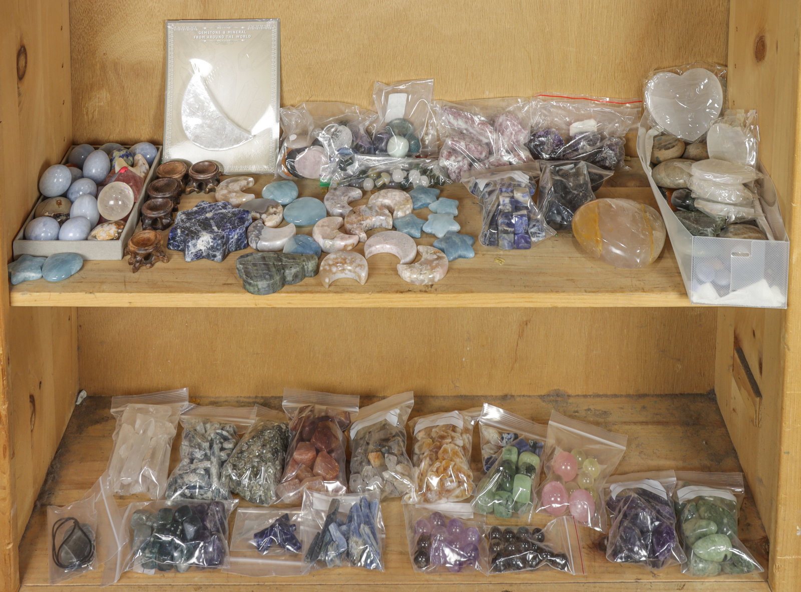 Two shelves of various mineral specimens (1 of 1)