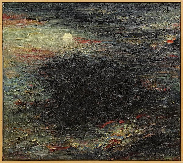 Abstract Paintings, Charles Eckart: (lot of 2) Charles Eckart (American, b.1935), ''Untitled (Night)'' and ''Untitled (Water),'' 1990/1991, oil on canvas, signed and dated lower left, gallery title labels affixed verso, canvases: 16''h