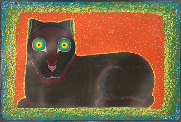 Print, Beniamino Bufano, Press Club Cat: Beniamino Bufano (Californian/Italian 1898-1970), Press Club Cat, color screenprint, signed in pencil lower right, edition 17/100, image: 13.5"h x 20"w, overall: 24"h x 30.25"w
