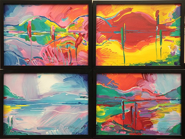 Prints, Peter Max, Four Seasons: (lot of 4) Peter Max (American, b.1937), The Four Seasons, serigraphs, each signed lower right, from an edition of 300, sights(s): 10.75"h x 15"w, overall(s): 12.25"h x 16.25"w