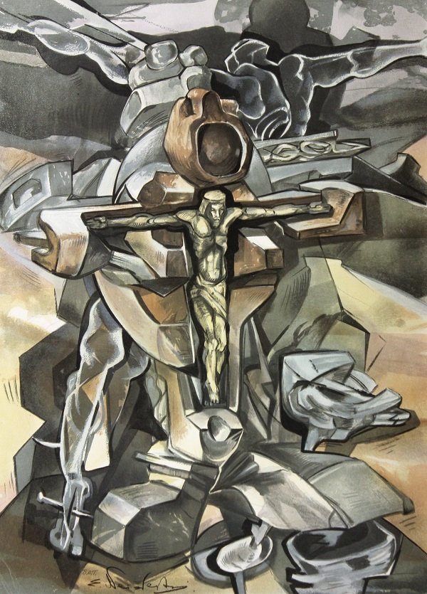 Ernst Neizvestney, Complete Lithographic portfolio: (lot of 7) Ernst Neizvestney (Russian/American, b.1925), complete lithographic portfolio with an additional lithograph on japon paper and original charcoal drawing, ''Through the Wall,'' 1990, a suite