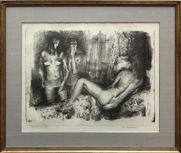 Print, Carl Otto Muller, Nudes: Carl Otto Muller (German, 1901-1970), Nudes, lithograph, signed lower left, titled in pencil lower right, overall (with frame): 23"h x 27"w