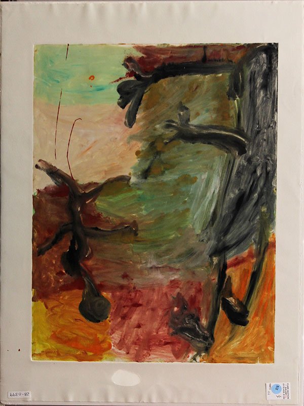 California School (Contemporary), Abstacts: (lot of 4) California School (Contemporary), Abstacts, tempera on paper, unsigned, largest overall (all unframed): 34.5"h x 23"w