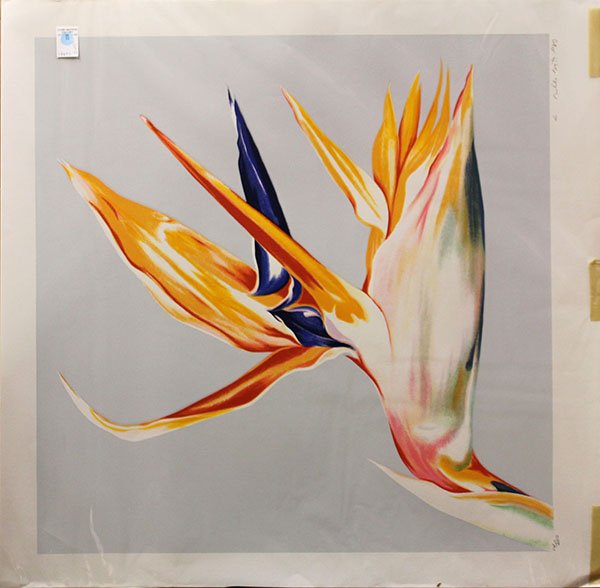 Lowell Nesbitt prints: (lot of 2) Lowell Nesbitt (American, 1933-1993), Lilies & Bird of Paradise, 1978/1979, silkscreens, each signed and dated lower right, each numbered editions, largest overall: 54''h x 42''w