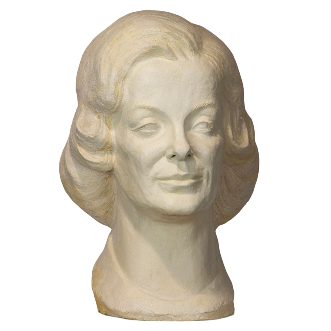 A Romany Downie (American, 20th century) plaster portrait of Dianne Feinstein, Mayor of San: A Romany Downie plaster portrait of Dianne Feinstein, Mayor of San Francisco, 1982, signed and dated, 22"h x 10"w. Provenance: The Estate of Senator Dianne Feinstein (1933?2023) and Richard C. Blum (1