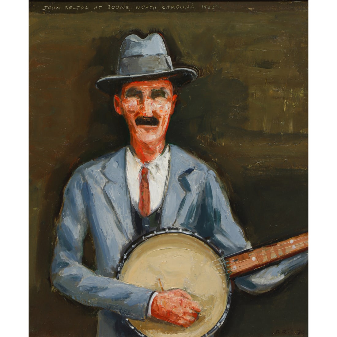Painting, Dean Richardson: Dean Richardson (American, b. 1930), "John Rector at Boone, North Carolina," 1925, oil on canvas, signed lower right, inscribed with title along top edge, canvas: 26"h x 20"w, overall (with frame):