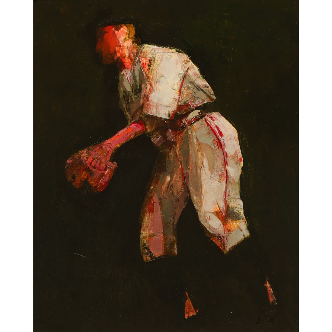 Painting, Dean Richardson: Dean Richardson (American, b. 1930), "Lloyd 'Little Poison' Waner, Pittsburgh Pirates," 1927, oil on canvas, canvas: 20"h x 16"w, overall (with frame): 26.75"h x 22.75"w