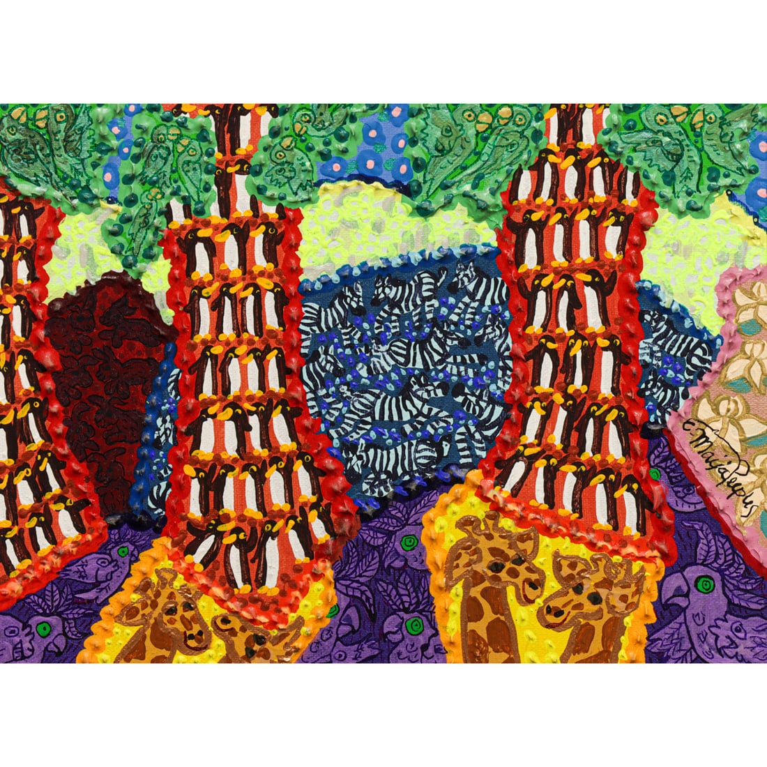 Painting, Maija Peeples-Bright: Maija Peeples-Bright (American, b. 1942), "I Hare It," oil on canvas, signed lower right, signed and titled verso, canvas: 9"h x 12"w, overall (with frame): 9.75"h x 12.75"w