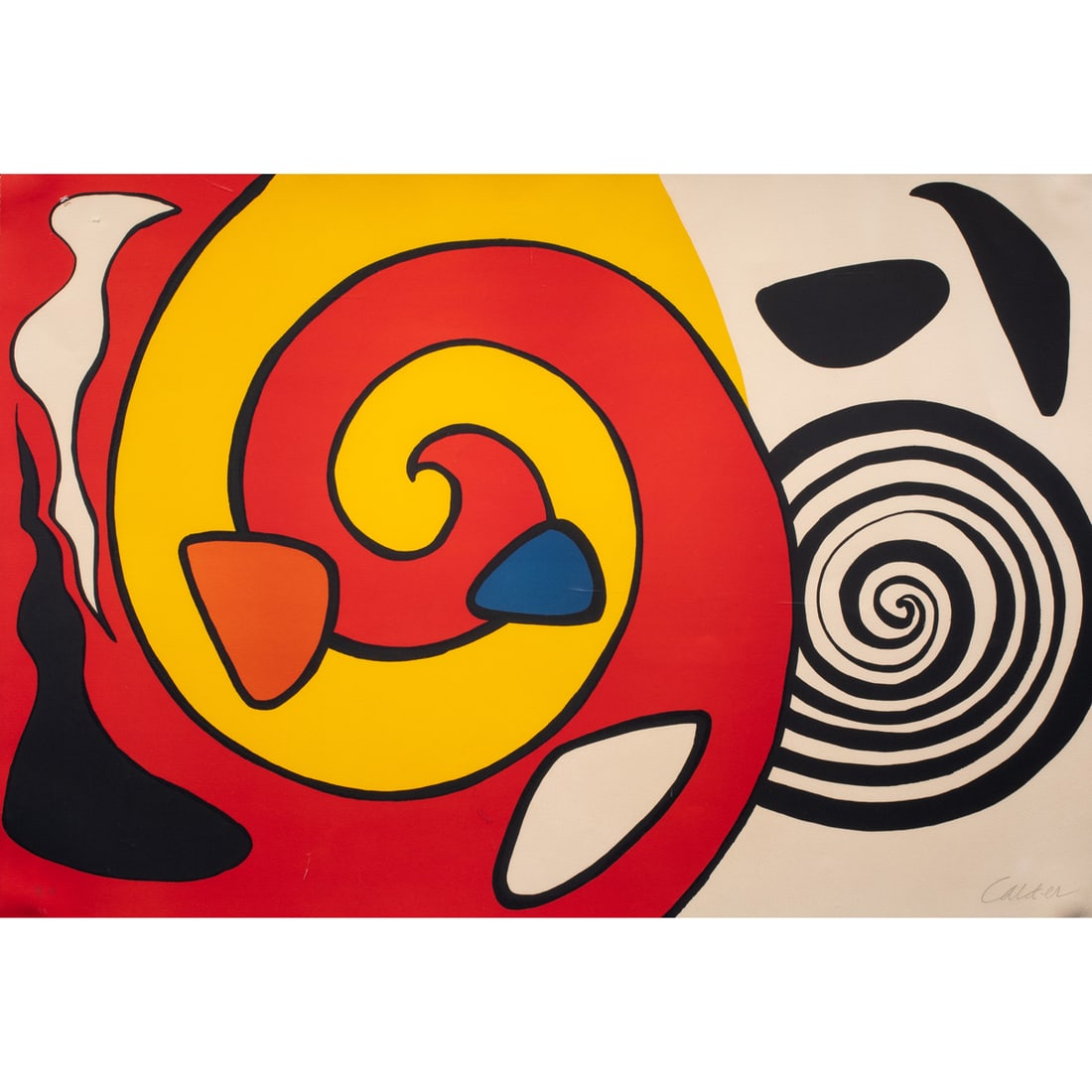 Print, Alexander Calder: Alexander Calder (American, 1898-1976), "Spirals and Forms," 1965, lithograph in colors, pencil signed lower right, edition E.A. (an artist's proof apart from the edition of 125), sheet: 26"h x 38"w, 