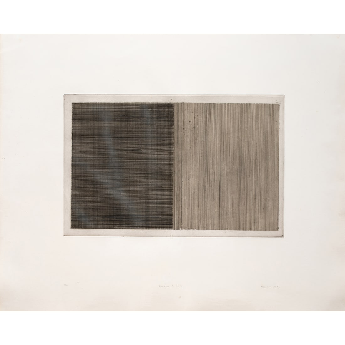 Prints, Alan Green: (lot of 2) Alan Green (British, 1932-2003), "Four from 1/2 Black; Four from Cream over Crimson," 1976, each etchings, each pencil signed and dated lower right, each titled lower center, each edition