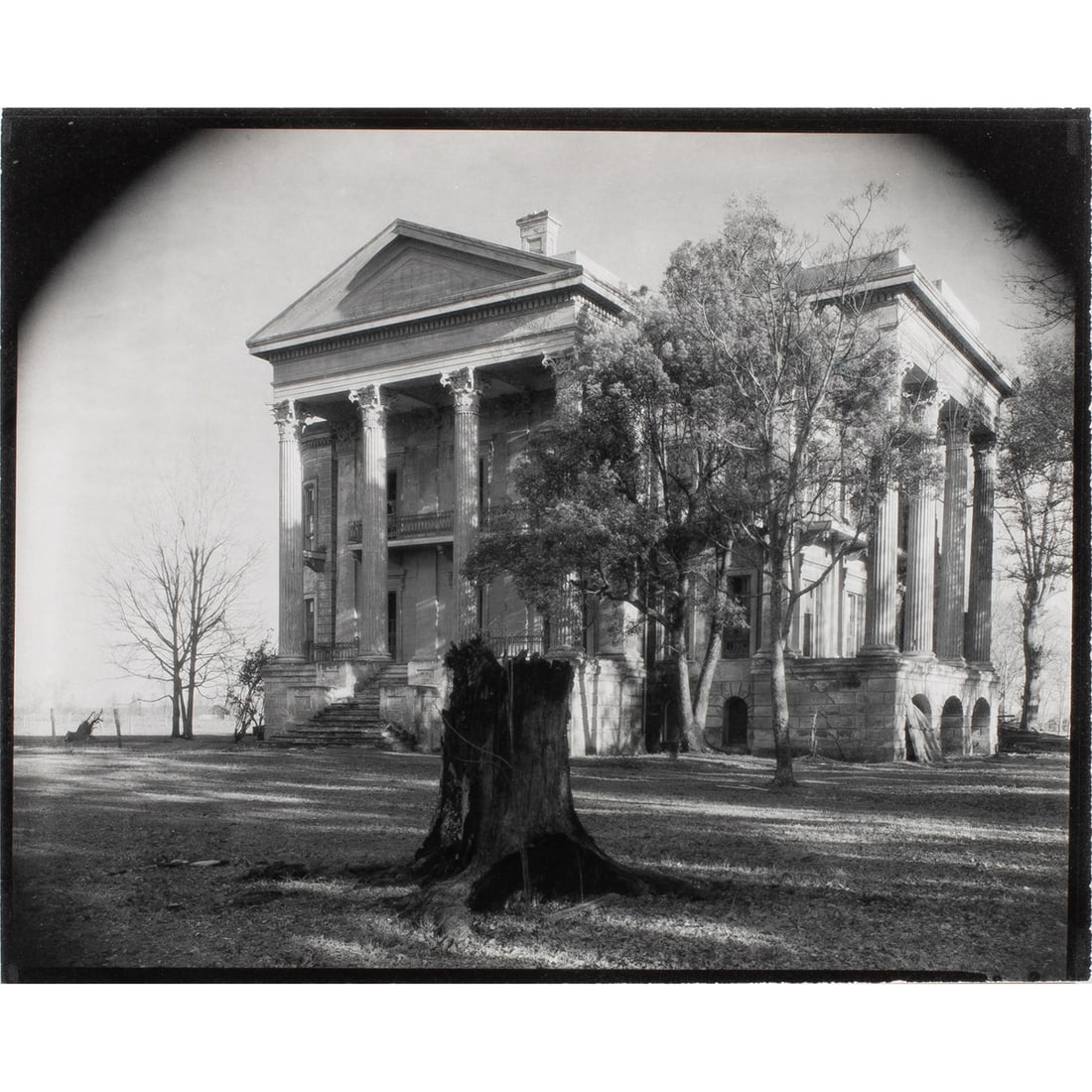 Photograph, Walker Evans: Walker Evans (American, 1903-1975), "Belle Grove Plantation, White Chapel, Louisiana," 1935, gelatin silver print, unsigned, artist stamp verso, image: 7.5"h x 9.5"w, overall (with mat): 18.25"h x