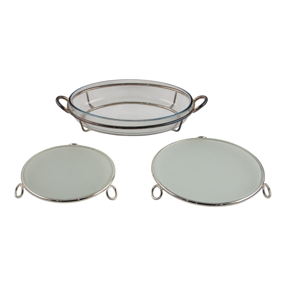 Three Andree Putnam for Christofle silver plated table articles from the Vertigo Collection (1 of 3)