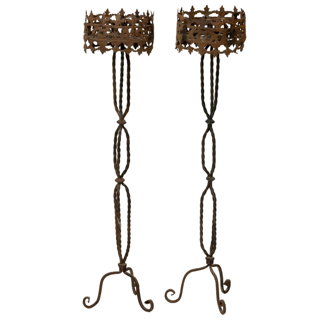 A pair of Spanish Revival candle stands circa 1920 (1 of 4)