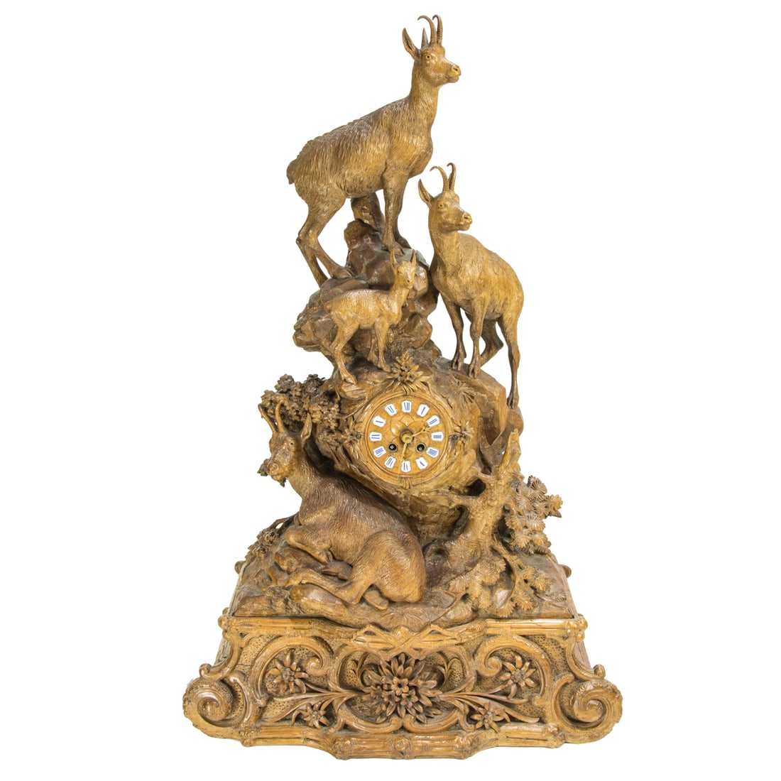 A Swiss Black Forest mantel clock 19th century (1 of 4)