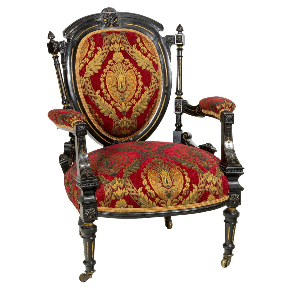 A Victorian Aesthetic Movement ebonized armchair last quarter 19th century (1 of 5)