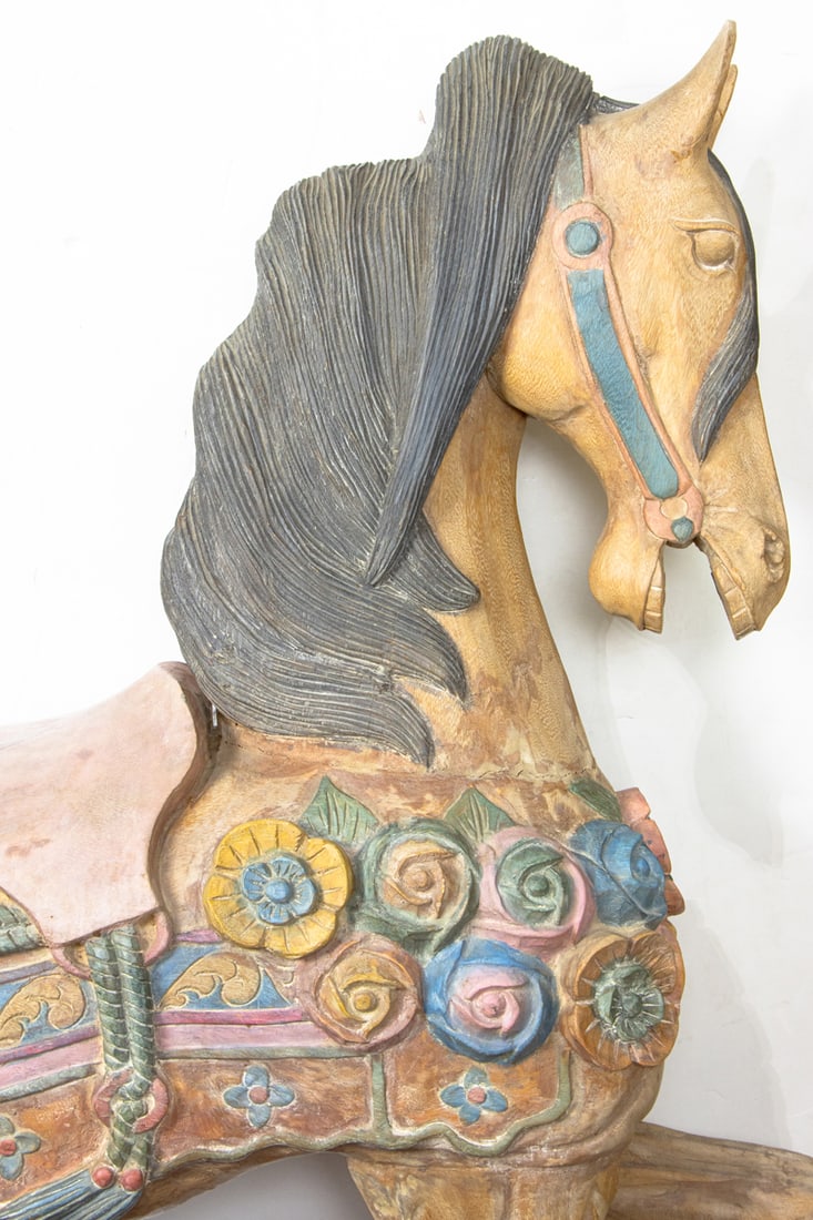 A polychrome decorated carousel horse - 2