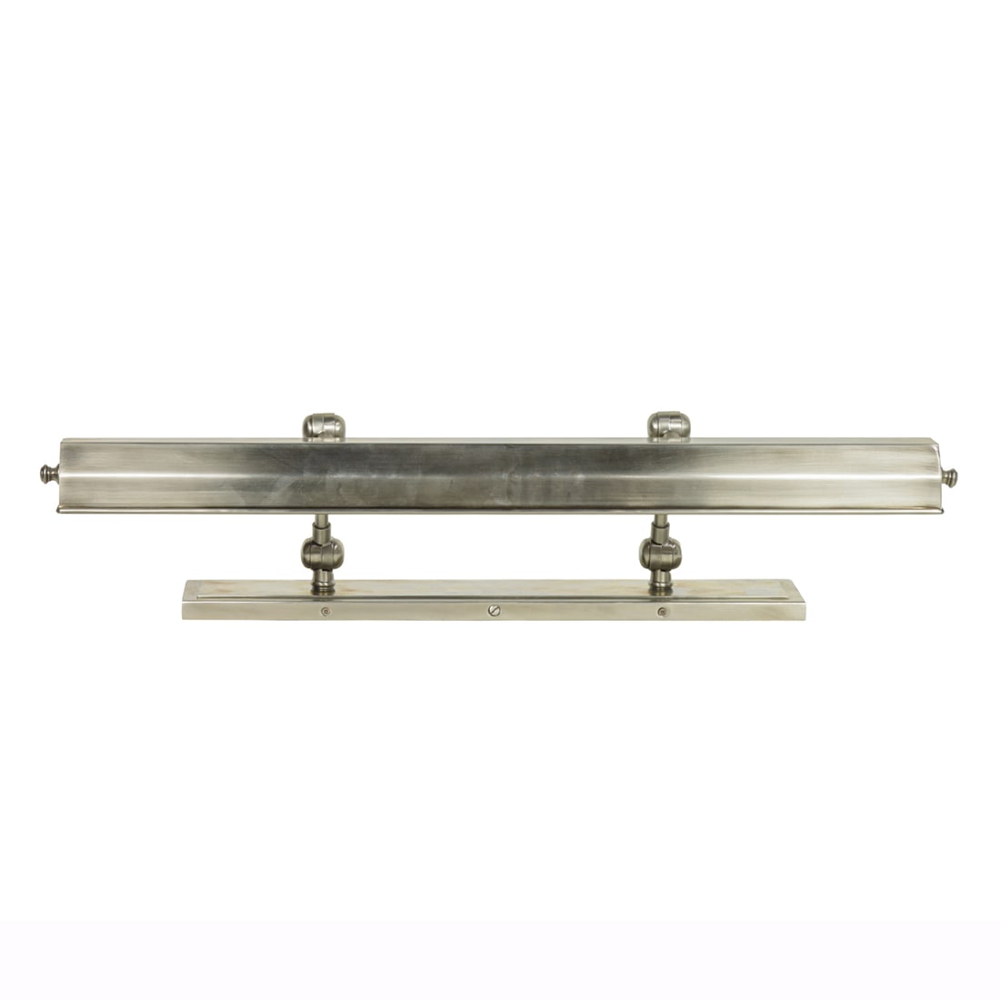 A large traditional picture light in nickel finish: A large traditional picture light in nickel finish, possibly Alexandra Lauren Collection, 11"h x 30"w x 6"d. Provenance: Property from the 2015 San Francisco Decorator Showcase home