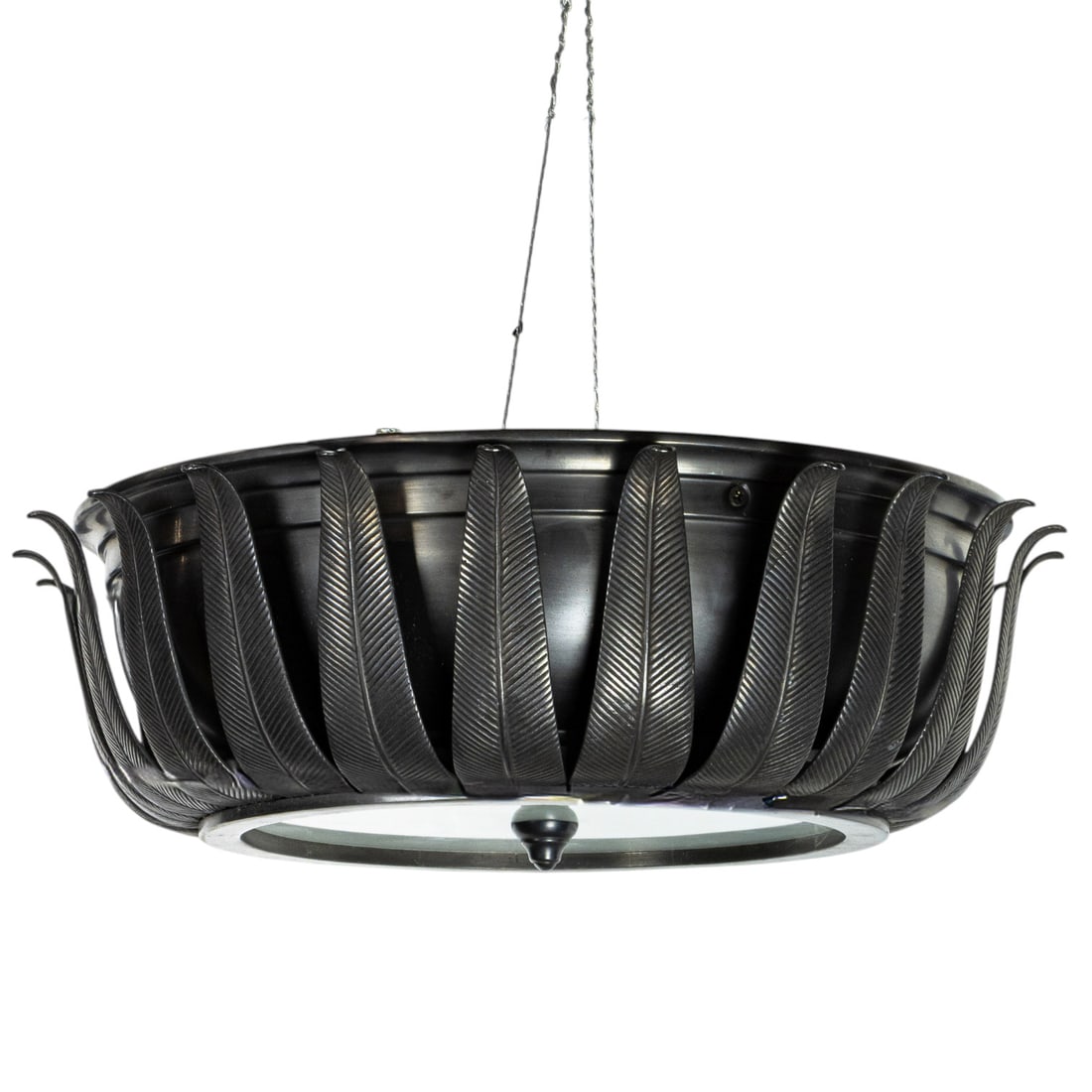 An Alexa Hampton for Visual Comfort Audrey flush mount light fixture: An Alexa Hampton for Visual Comfort Audrey flush mount light fixture, 12"h x 15"dia (overall), Provenance: Property from the 2015 San Francisco Designer Showcase home