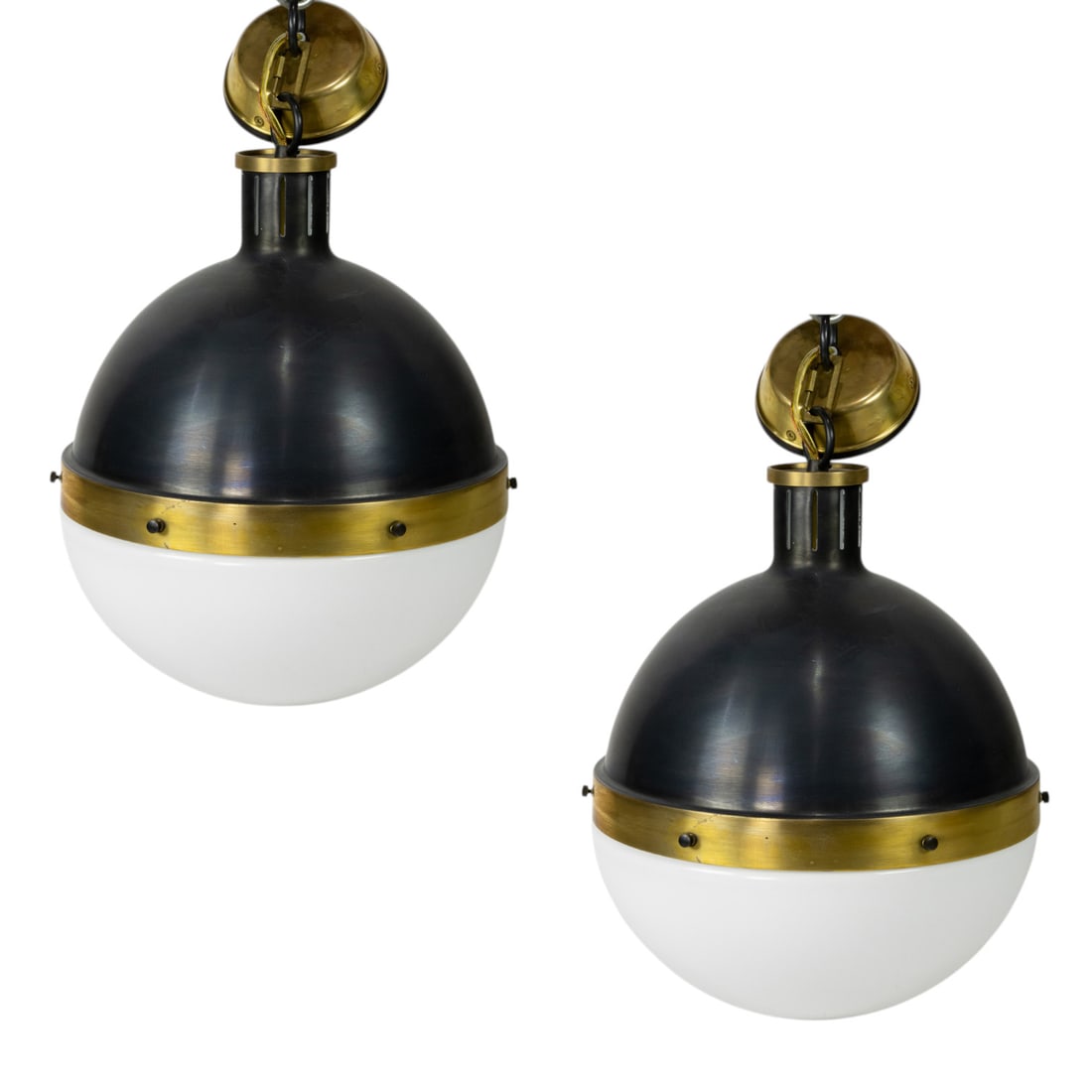A pair of Thomas O'Brien for Visual Comfort Hicks globe pendant lights (1 of 4)