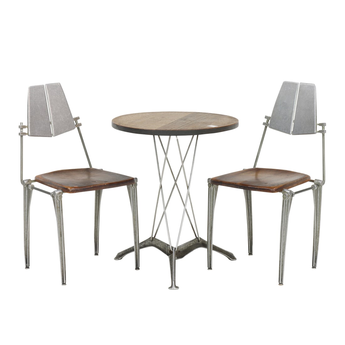 A Robert Josten aluminum and wood bistro set (1 of 6)