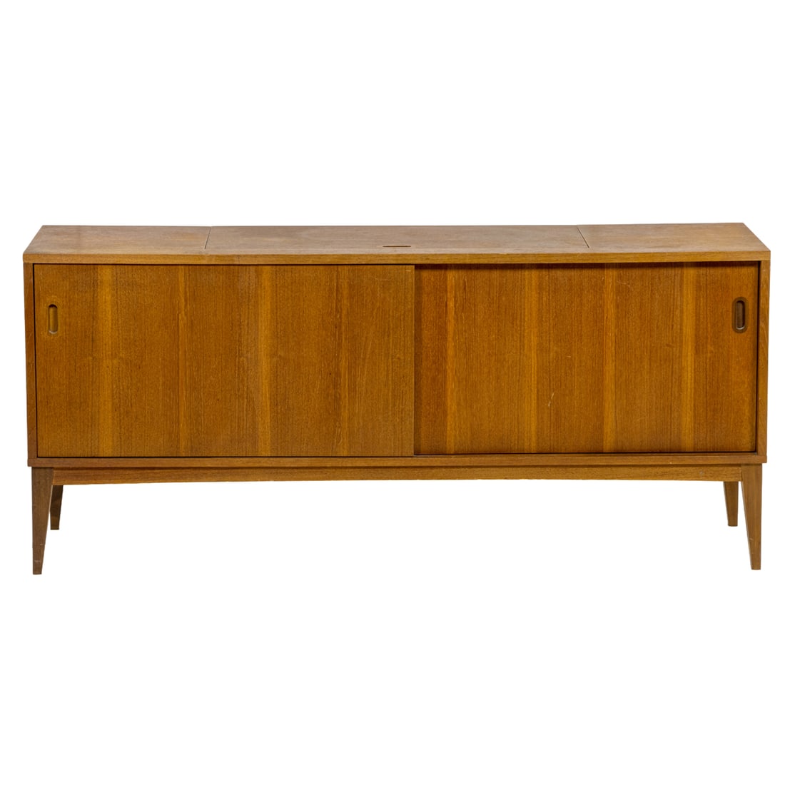 A Mid Century Modern teak stereo console: A Mid Century Modern teak stereo console, impressed "Clairtone Sound Corporation, LTD" , 27"h x 62"l x 18"d