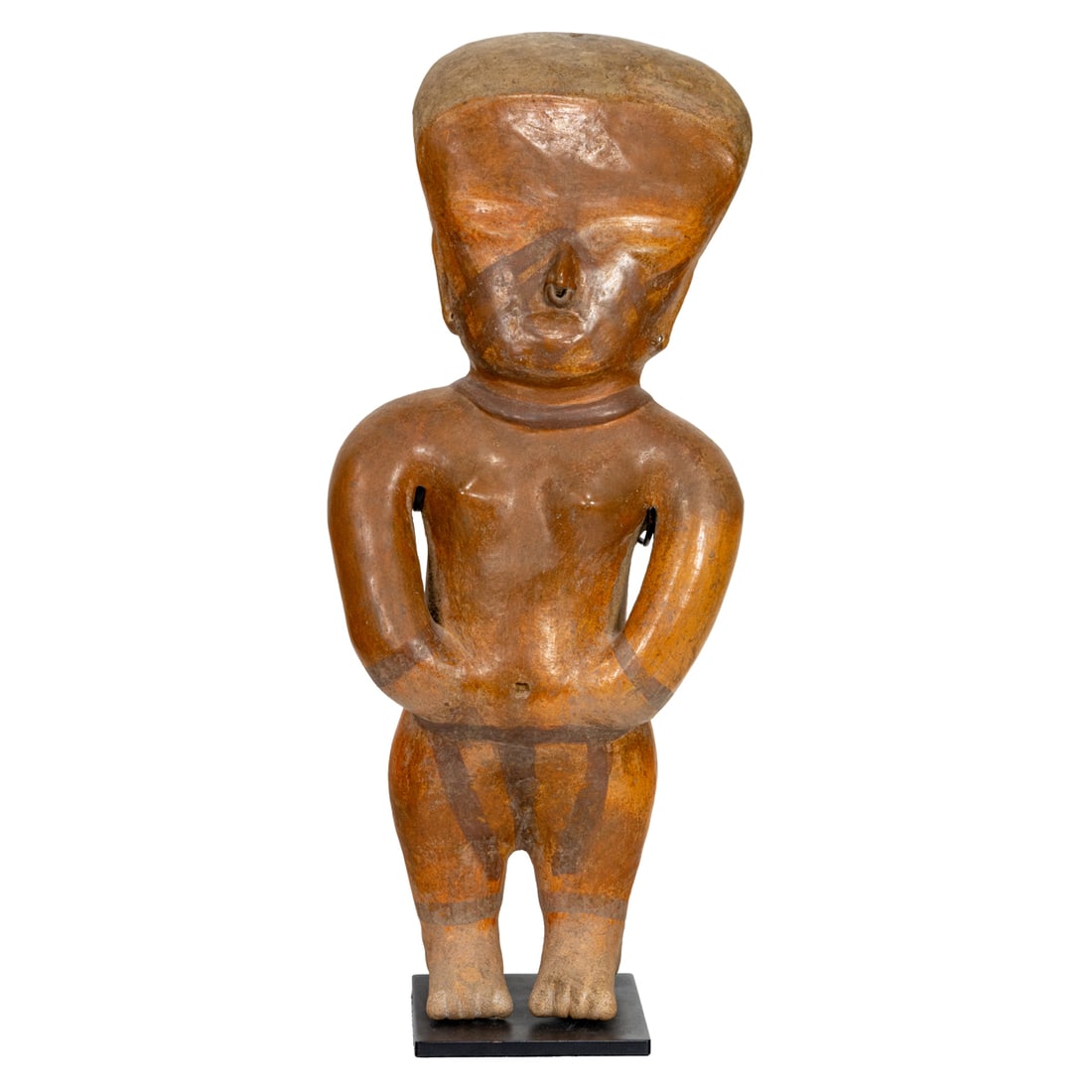A large Pre Columbian terra cotta polychrome figure (1 of 4)