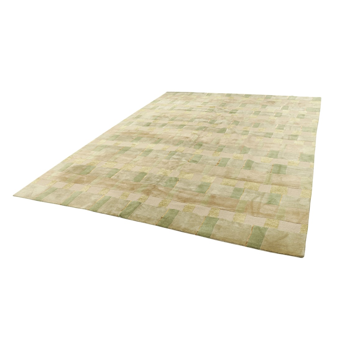 A fine contemporary Tibetan handmade silk and wool carpet: A fine contemporary Tibetan handmade silk and wool carpet, 10' x 13'10''