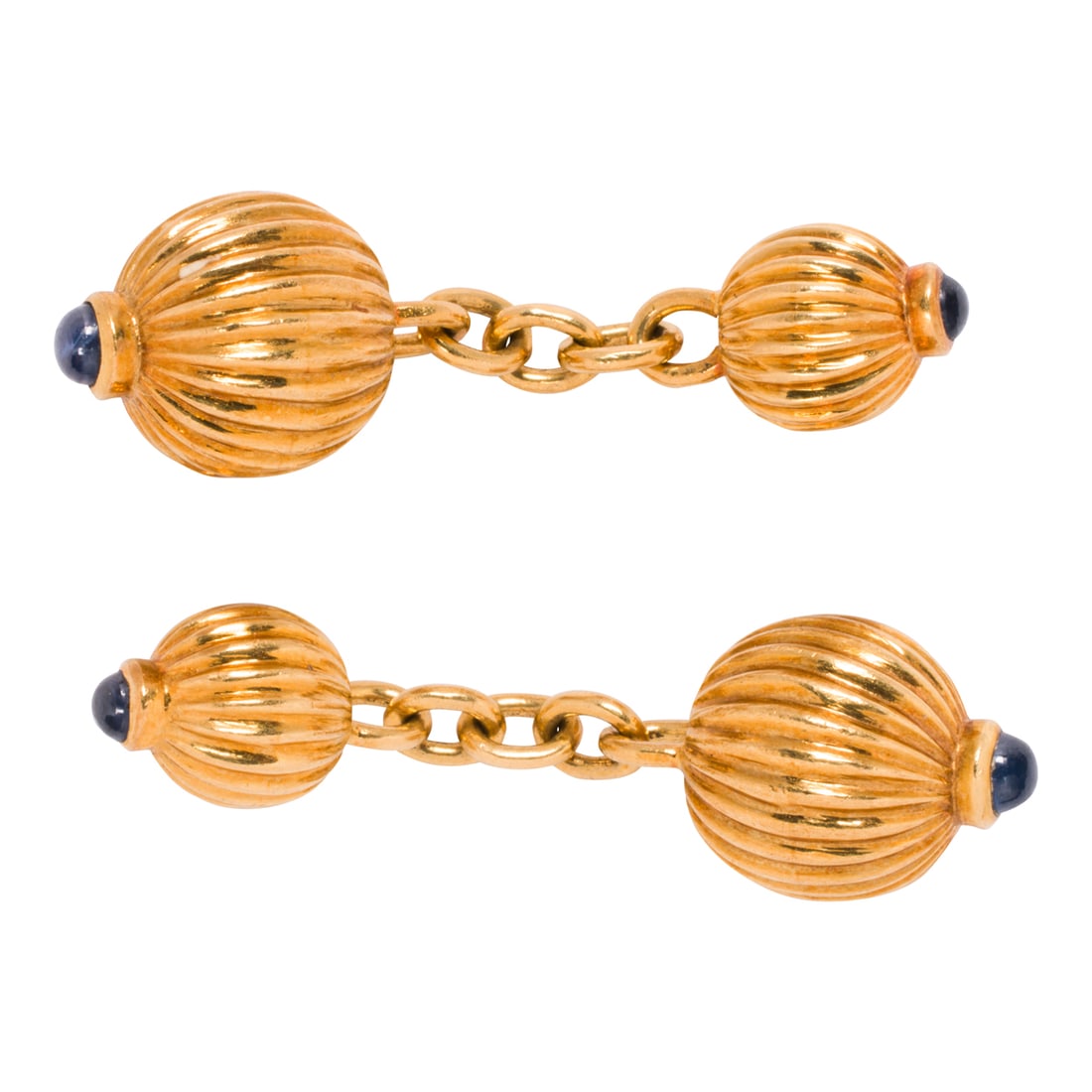 A pair of sapphire and 18k gold cufflinks (1 of 1)