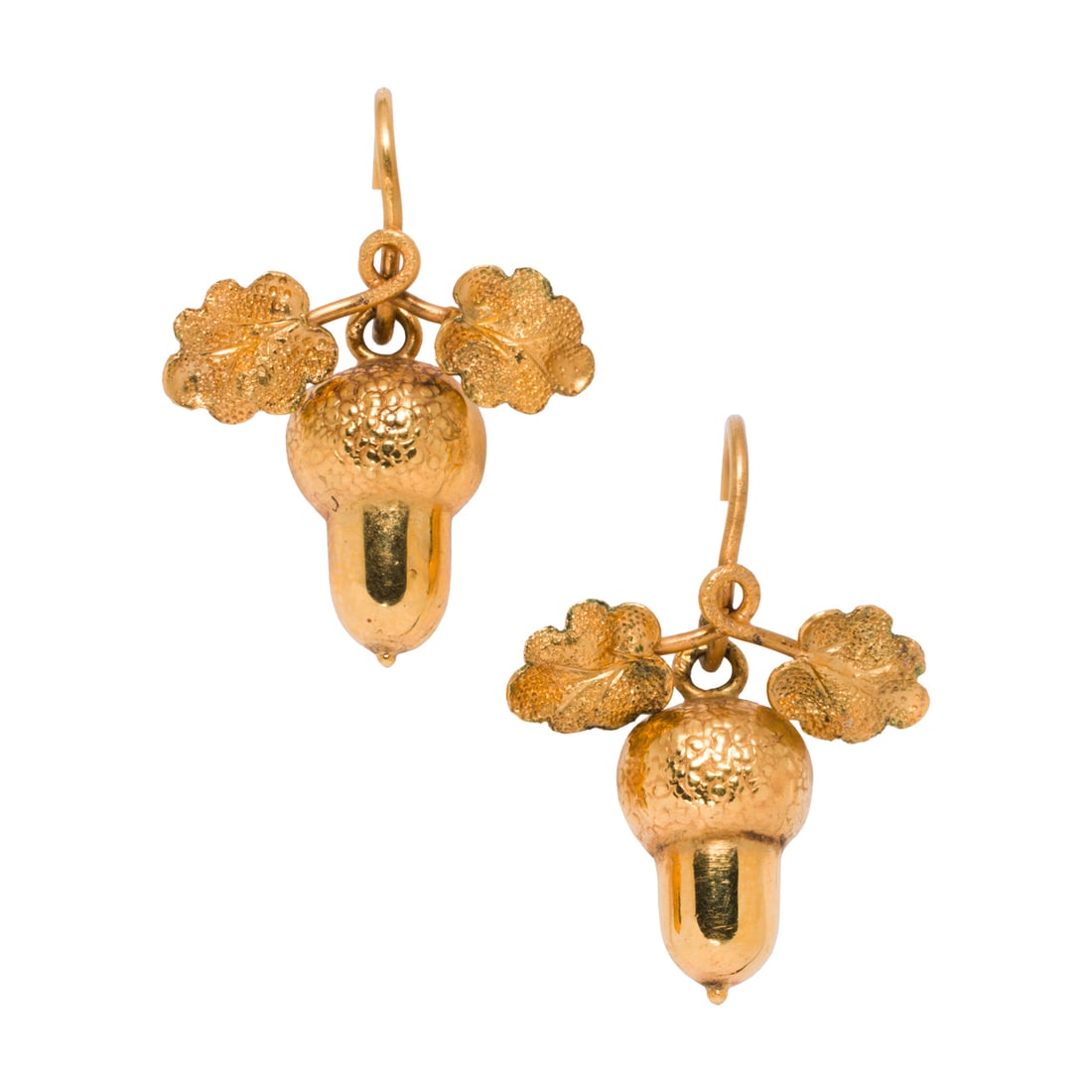 An antique pair of 14k gold acorn earrings (1 of 1)