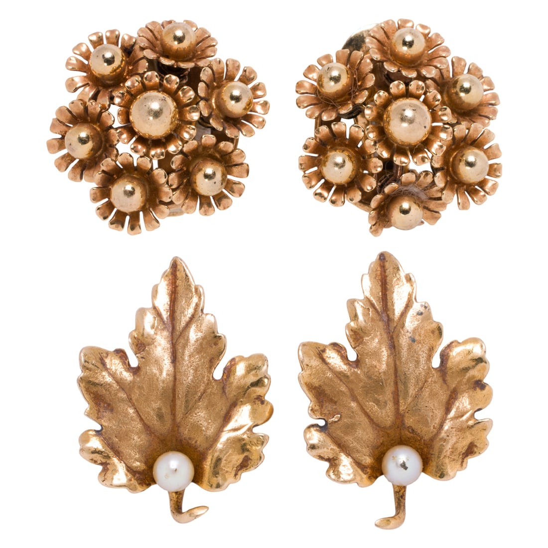 Two pairs of 14k gold ear-clips (1 of 1)