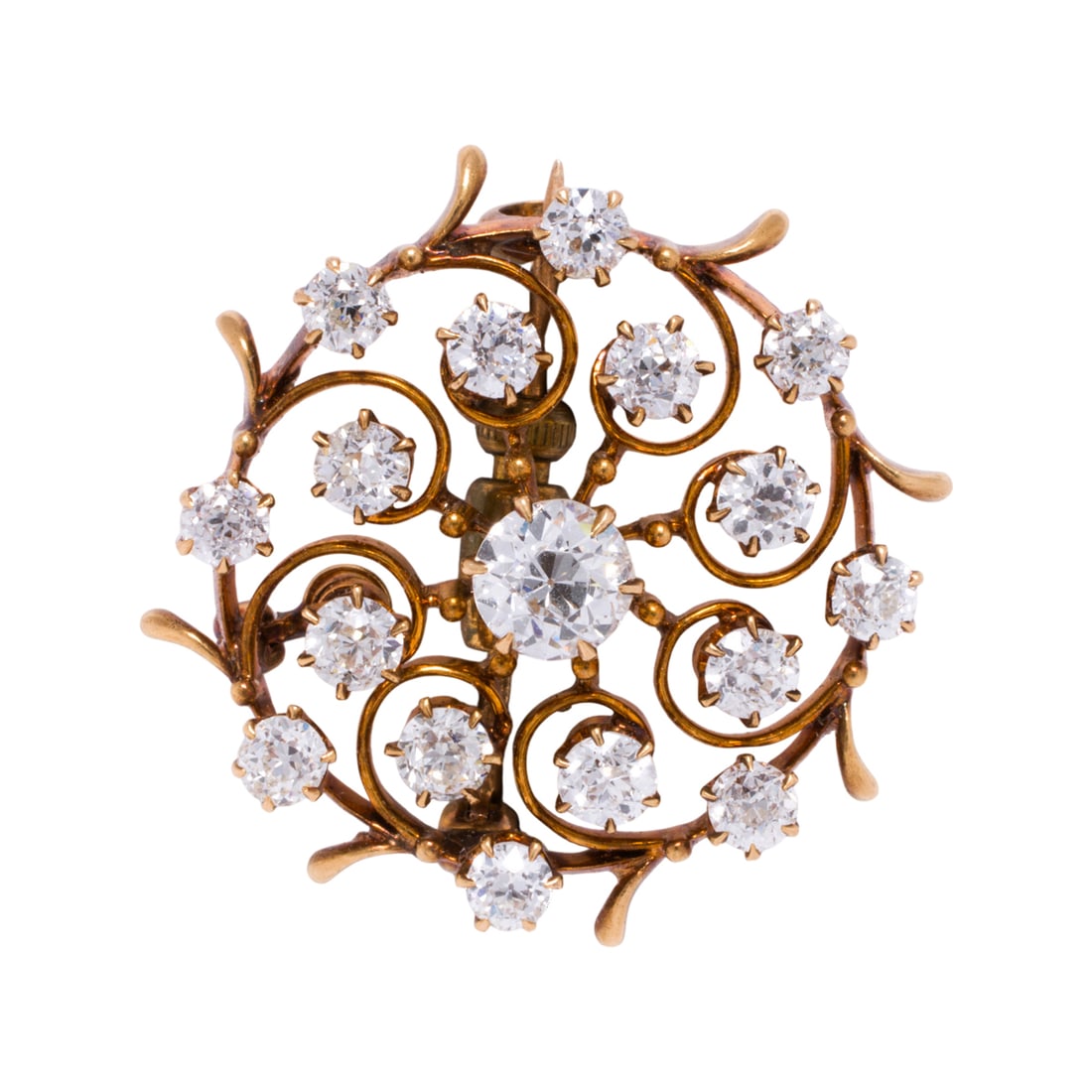 A diamond and 18k gold brooch (1 of 1)