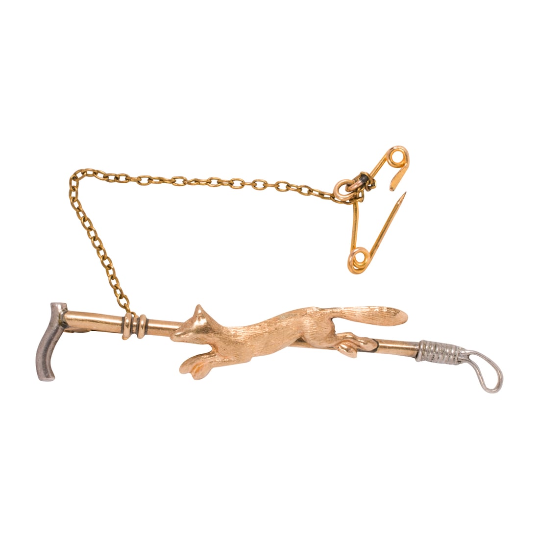 An antique 9k bi-color gold fox pin (1 of 1)