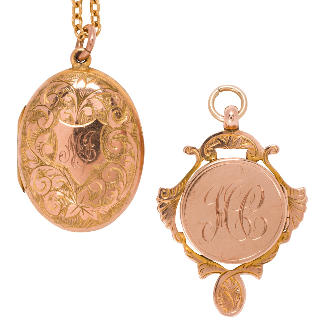 Two Victorian 9k gold pendants (1 of 2)