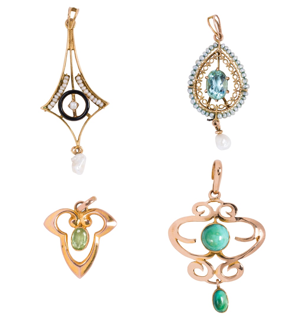 Four antique and antique style pendants (1 of 1)