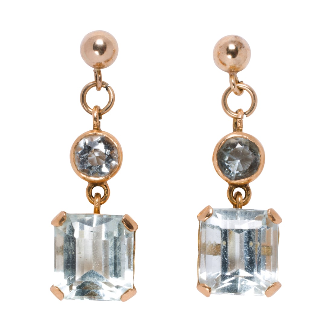 A pair of aquamarine and 14k gold earrings (1 of 1)