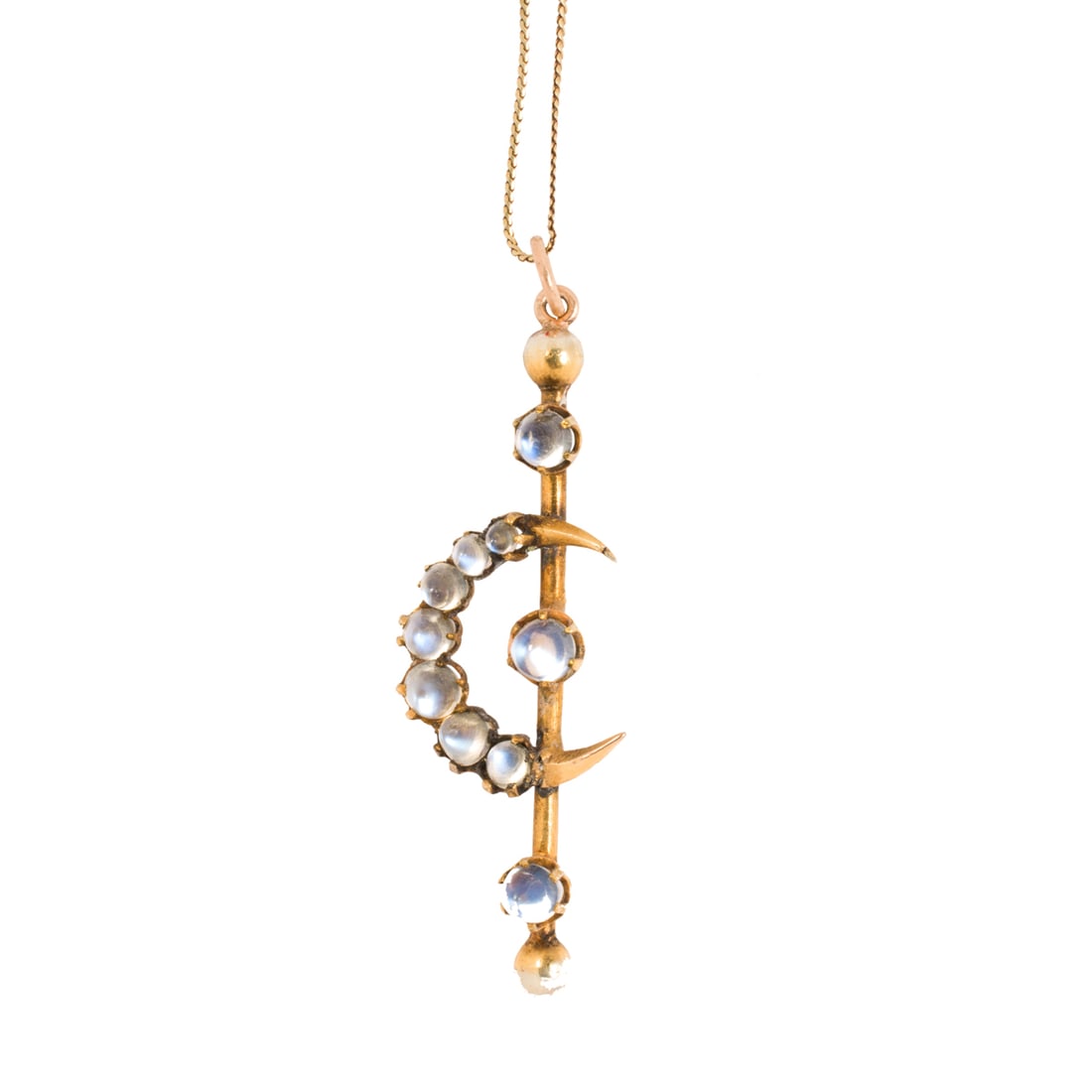 An antique moonstone and 10k gold pendant (1 of 2)