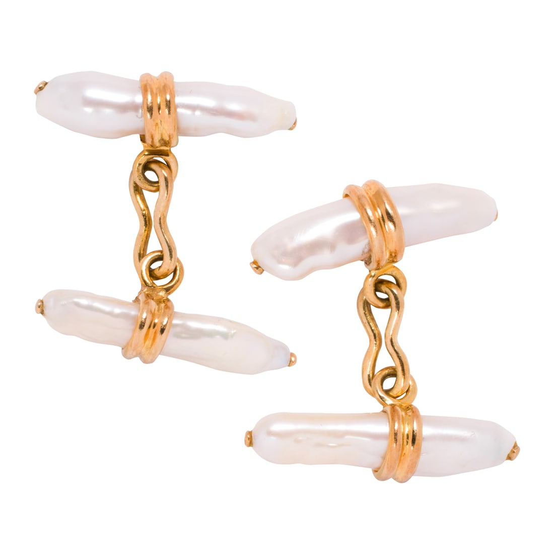 A pair of pearl and 14k gold cufflinks (1 of 1)