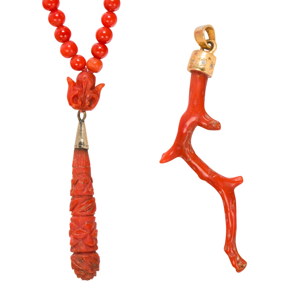 A coral necklace and pendant (1 of 2)