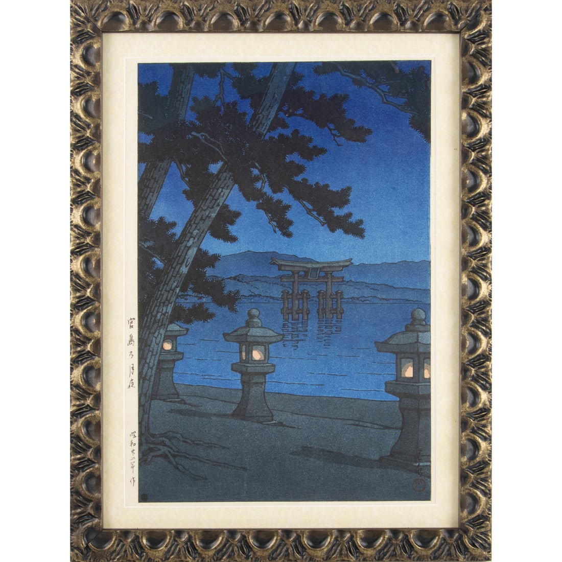Kawase Hasui (1883-1957) - Moonlit Night at Miyajima (1 of 3)