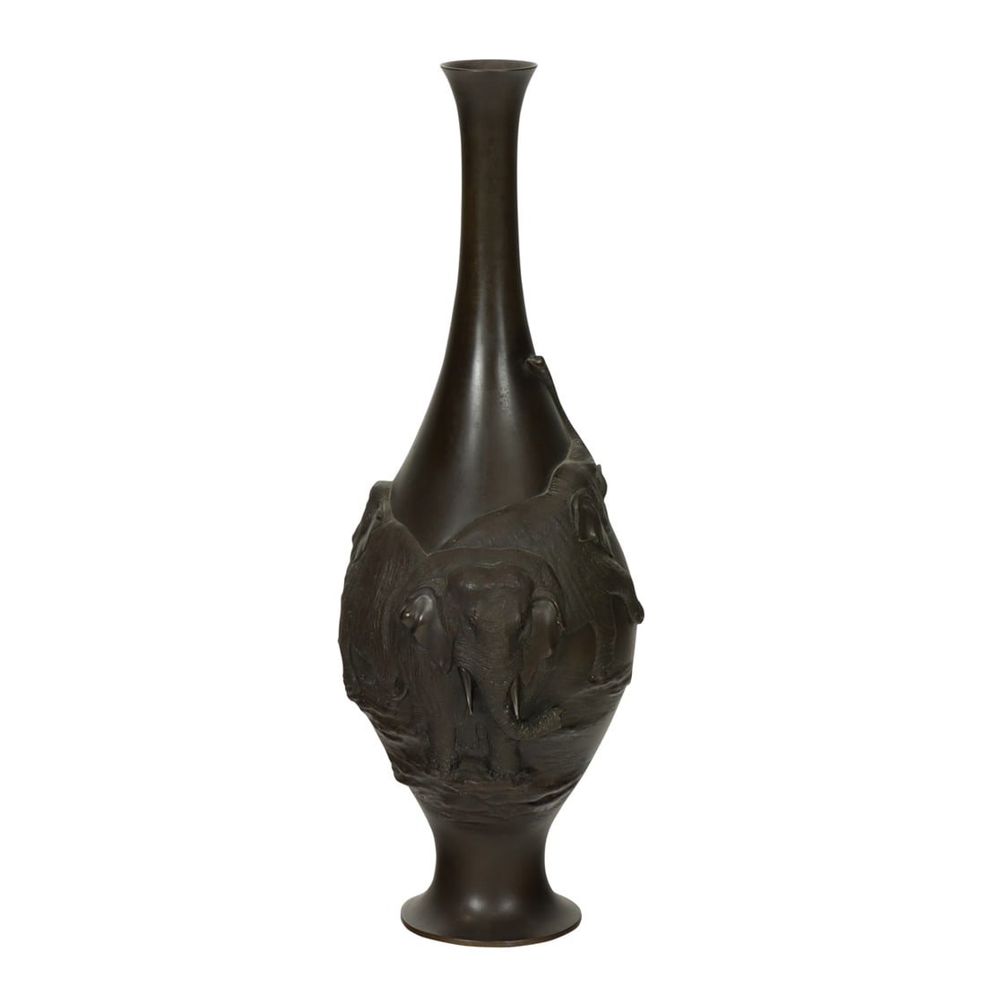 A Japanese bronze elephant vase (1 of 6)
