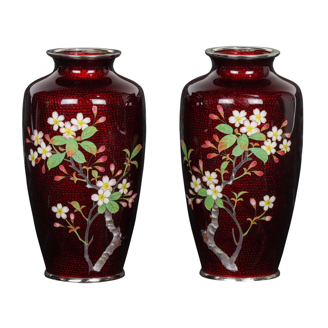 (lot of 2) Japanese Ginbari vases (1 of 6)