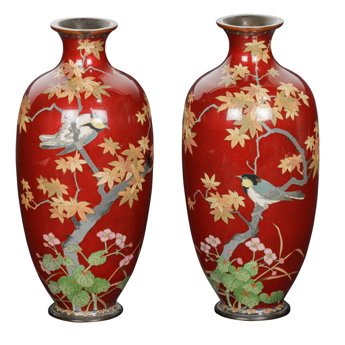 (lot of 2) Japanese cloisonne vases (1 of 5)