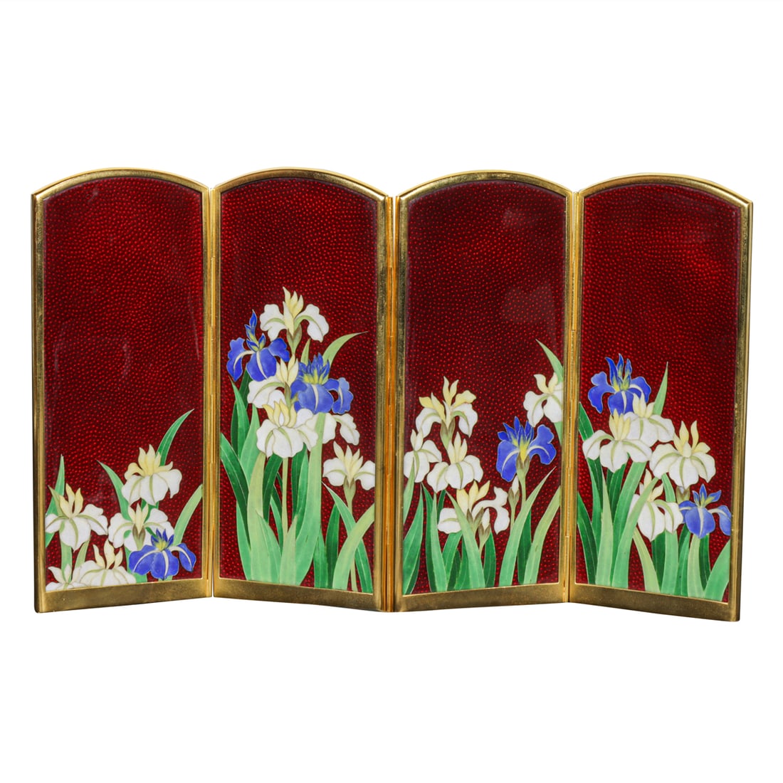 A Japanese Ginbari four-panel folding screen (1 of 3)