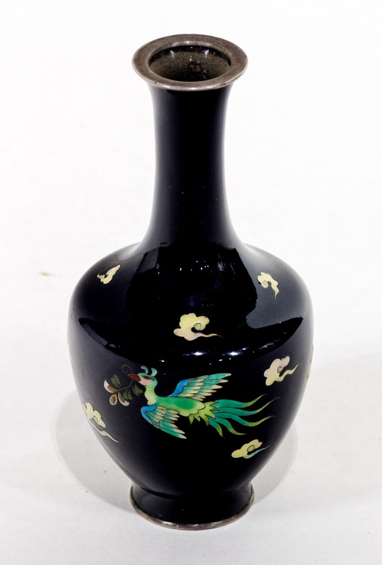 A Japanese cloisonne 'phoenix' vase (1 of 4)