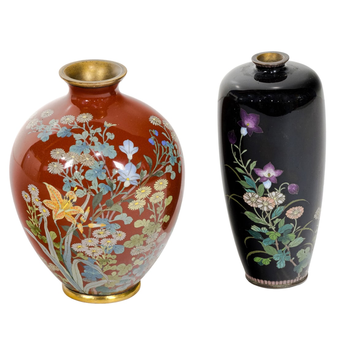 (lot of 2) Japanese cloisonne vases (1 of 3)
