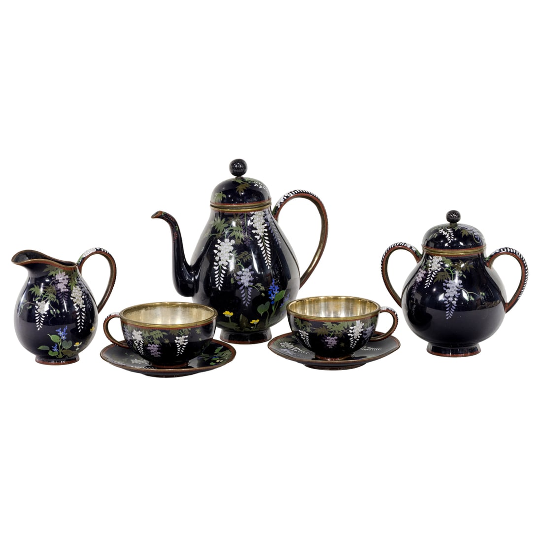 Set of Japanese cloisonne tea service (1 of 5)